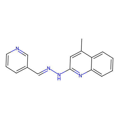 4-methyl-2-[(2E)-2-(pyridin-3-ylmethylidene)hydrazinyl]quinoline structure