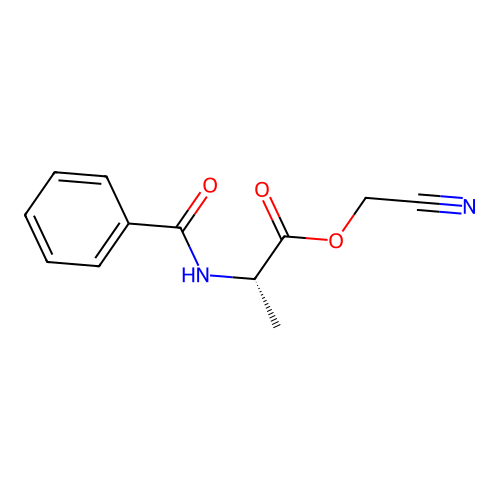 cyanomethyl (2S)-2-benzamidopropanoate structure