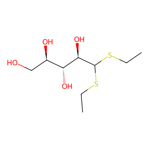 (2R,3R,4R)-5,5-bis(ethylsulfanyl)pentane-1,2,3,4-tetrol structure