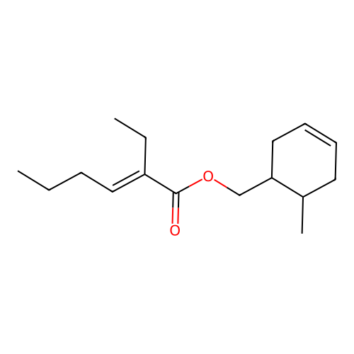 (6-Methylcyclohex-3-en-1-yl)methyl 2-ethylhex-2-enoate structure