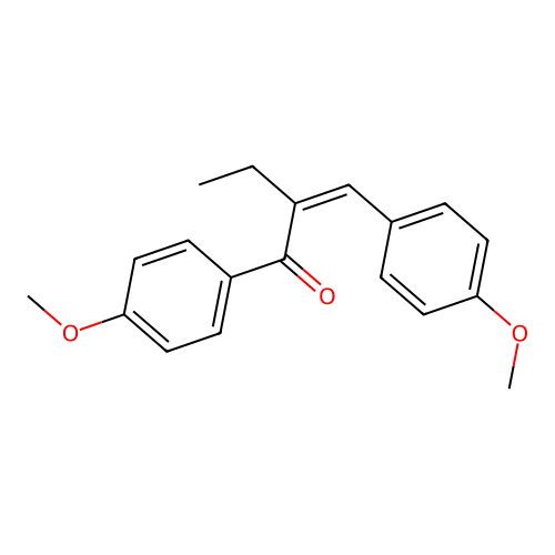 1-Butanone, 1-(4-methoxyphenyl)-2-((4-methoxyphenyl)methylene)-, (z)- structure