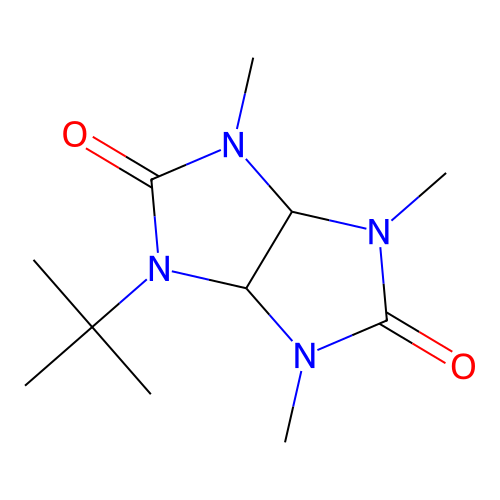 1-tert-butyl-3,4,6-trimethyltetrahydroimidazo[4,5-d]imidazole-2,5(1H,3H)-dione structure