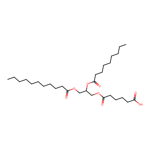 6-(2-Nonanoyloxy-3-undecanoyloxypropoxy)-6-oxohexanoic acid structure
