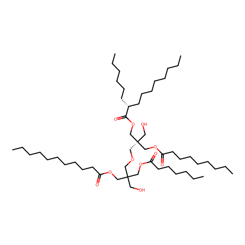 Dipentaerythritol ester of nonanoic, heptanoic, undecanoic and 2-hexyldecanoic acids structure
