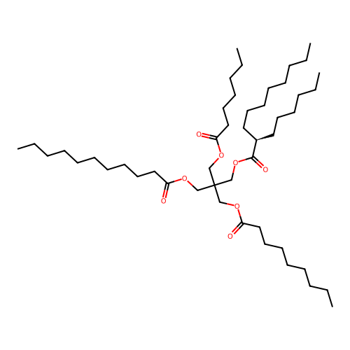Pentaerythritol ester of nonanoic, heptanoic, undecanoic and 2-hexyldecanoic acids structure
