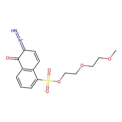 Imino-[5-[2-(2-methoxyethoxy)ethoxysulfonyl]-1-oxonaphthalen-2-ylidene]azanium structure