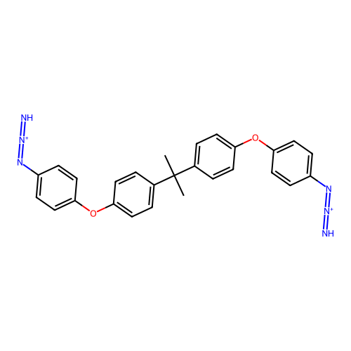 Bis(4-(4-azidophenoxy)phenyl)dimethylmethane structure
