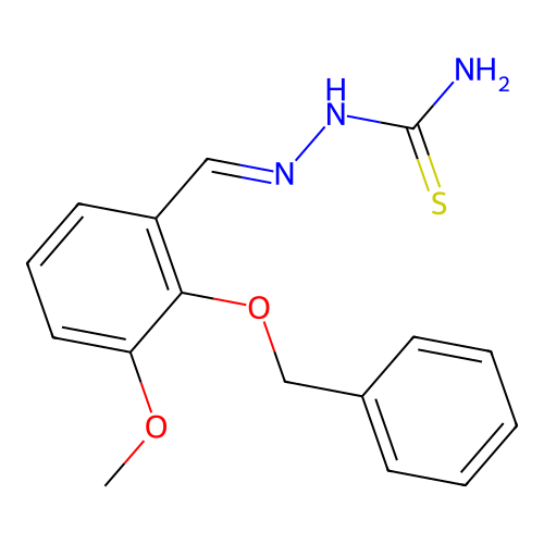 (2E)-2-[2-(benzyloxy)-3-methoxybenzylidene]hydrazinecarbothioamide structure