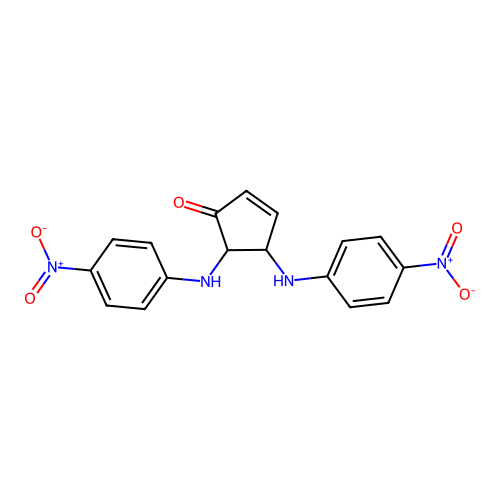 2,3-Bis(4-nitrophenylamino)-4-cyclopentenone structure