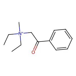 Diethyl-methyl-phenacyl-azanium structure