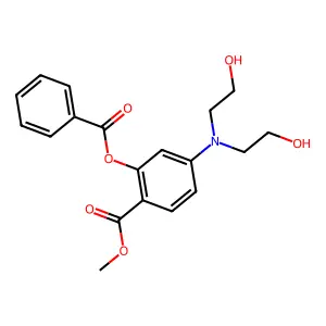 Methyl 2-(benzoyloxy)-4-[bis(2-hydroxyethyl)amino]benzoate structure