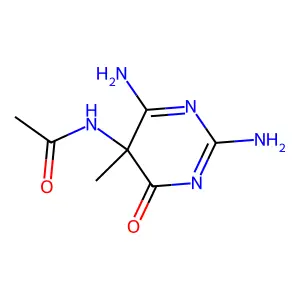 N-(2,6-Diamino-5-methyl-4-oxo-4,5-dihydropyrimidin-5-yl)acetamide structure