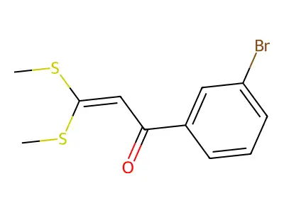 1-(3-Bromophenyl)-3,3-bis(methylsulfanyl)prop-2-en-1-one structure