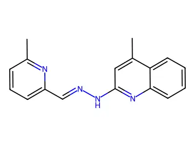 2-Pyridinecarboxaldehyde,6-methyl-, 2-(4-methyl-2-quinolinyl)hydrazone structure