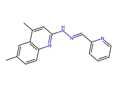 4,6-dimethyl-N-(pyridin-2-ylmethylideneamino)quinolin-2-amine structure