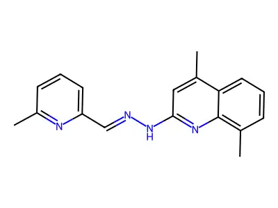 4,8-dimethyl-N-[(6-methyl-2-pyridinyl)methylideneamino]quinolin-2-amine structure