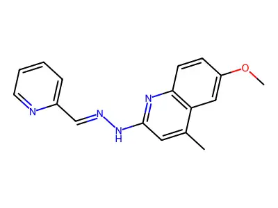 2-Pyridinecarboxaldehyde,2-(6-methoxy-4-methyl-2-quinolinyl)hydrazone structure