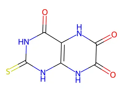 2-Mercapto-4,6,7-trihydroxypteridine structure