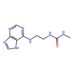 1-methyl-3-[2-(7H-purin-6-ylamino)ethyl]urea structure