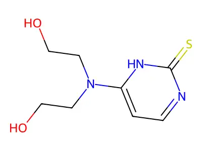 6-[bis(2-hydroxyethyl)amino]pyrimidine-2(1H)-thione structure