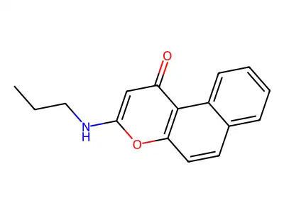 1H-Naphtho(2,1-b)pyran-1-one, 3-(propylamino)- structure