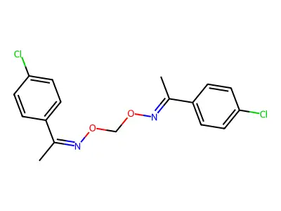(1E,1'Z)-N,N'-[methanediylbis(oxy)]bis[1-(4-chlorophenyl)ethanimine] structure