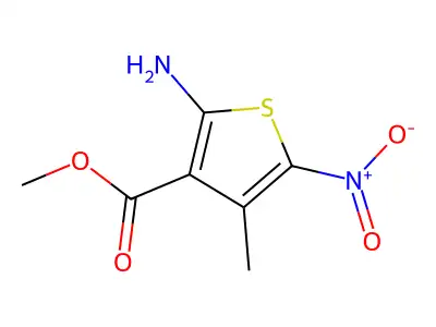 3-Thiophenecarboxylic acid, 2-amino-4-methyl-5-nitro-, methyl ester structure