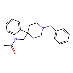 N-[[4-phenyl-1-(phenylmethyl)-4-piperidinyl]methyl]acetamide structure