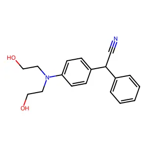 {4-[Bis(2-hydroxyethyl)amino]phenyl}(phenyl)acetonitrile structure