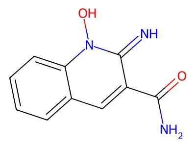 1-Hydroxy-2-iminoquinoline-3-carboxamide structure