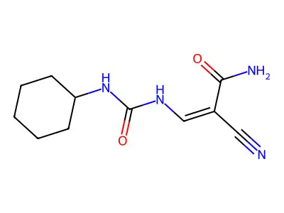2-Cyano-3-(cyclohexylcarbamoylamino)prop-2-enamide structure