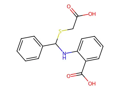2-({[(Carboxymethyl)sulfanyl](phenyl)methyl}amino)benzoic acid structure