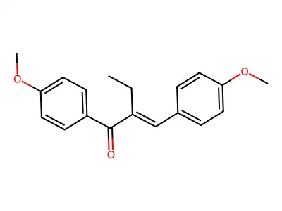 1-(4-Methoxyphenyl)-2-((4-methoxyphenyl)methylene)-1-butanone, (E)- structure