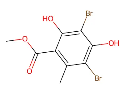 Methyl 3,5-dibromo-2,4-dihydroxy-6-methylbenzoate structure