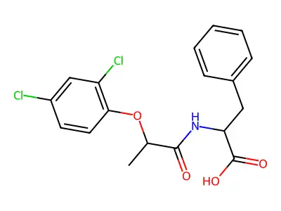 N-[2-(2,4-dichlorophenoxy)propanoyl]phenylalanine structure