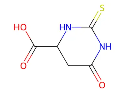 6-Oxo-2-sulfanylidene-1,3-diazinane-4-carboxylic acid structure