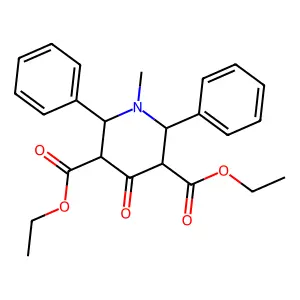 Diethyl 1-methyl-4-oxo-2,6-diphenyl-piperidine-3,5-dicarboxylate structure