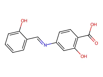Benzoic acid, 2-hydroxy-4-[[(2-hydroxyphenyl)methylene]amino]- structure