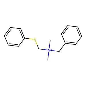 Benzyl-dimethyl-(phenylsulfanylmethyl)azanium structure