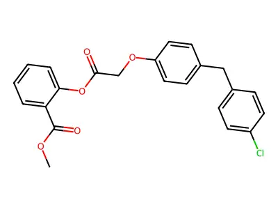 Benzoic acid, 2-(((4-((4-chlorophenyl)methyl)phenoxy)acetyl)oxy)-, methyl ester structure