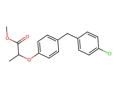Propionic acid, 2-(4-(4-chlorobenzyl)phenoxy)-, methyl ester, (+-)- structure