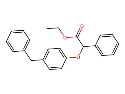 Benzeneacetic acid, alpha-(4-(phenylmethyl)phenoxy)-, ethyl ester, (+-)- structure