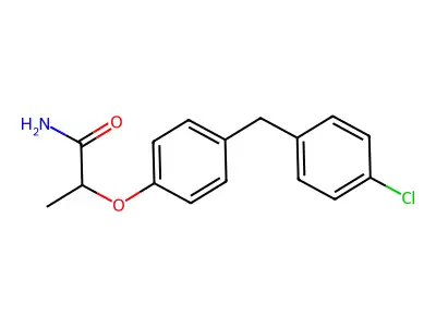 Propanamide, 2-(4-((4-chlorophenyl)methyl)phenoxy)-, (+-)- structure