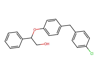 Benzeneethanol, beta-(4-((4-chlorophenyl)methyl)phenoxy)-, (+-)- structure