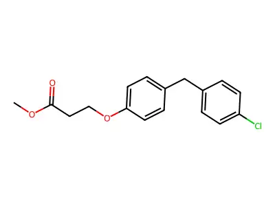 Propanoic acid, 3-(4-((4-chlorophenyl)methyl)phenoxy)-, methyl ester structure