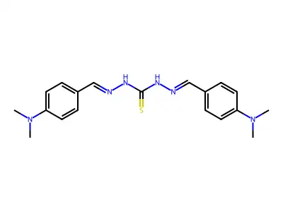 N',2-Bis{[4-(dimethylamino)phenyl]methylidene}hydrazine-1-carbothiohydrazide structure