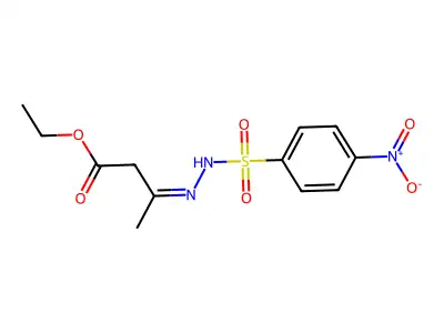 Ethyl 3-[(4-nitrophenyl)sulfonylhydrazinylidene]butanoate structure