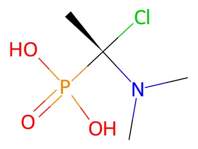 1-(Dimethylamino)-1-chloroethane-1-phosphonic acid structure