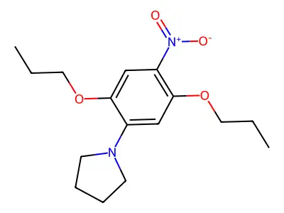 Pyrrolidine, 1-(4-nitro-2,5-dipropoxyphenyl)- structure