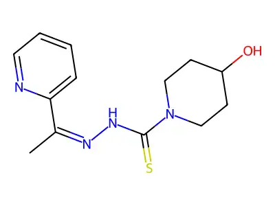 4-Hydroxy-N-[1-(pyridin-2-yl)ethylidene]piperidine-1-carbohydrazonothioic acid structure